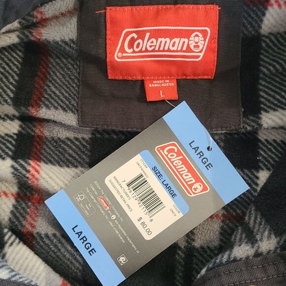 Coleman Mens Fleece Lined Shacket Shirt Outdoor Utility NEW Large Gorpcore - Picture 5 of 9